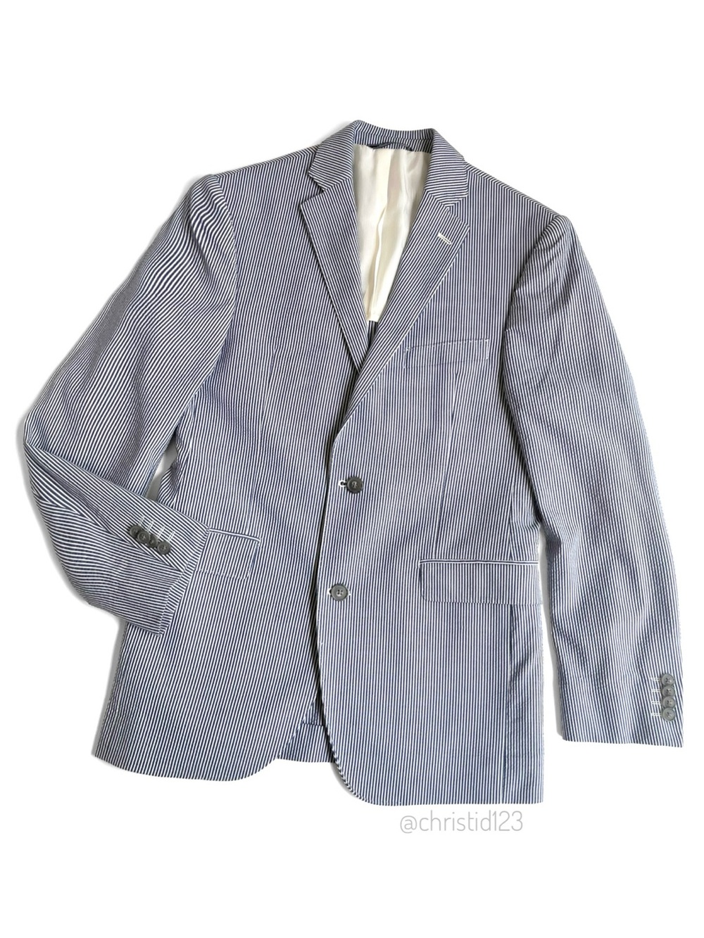 Saks Fifth Avenue Collection Trim Fit Cotton Blend Seersucker Sport Coat